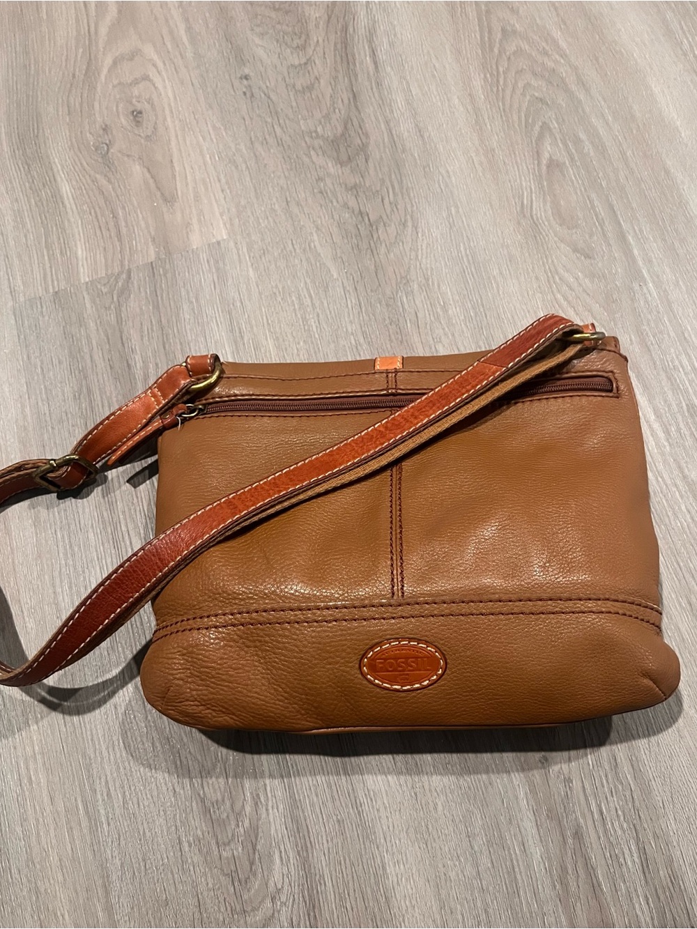 Fossil Tan Brown Leather Crossbody Bag - Picture 6 of 11